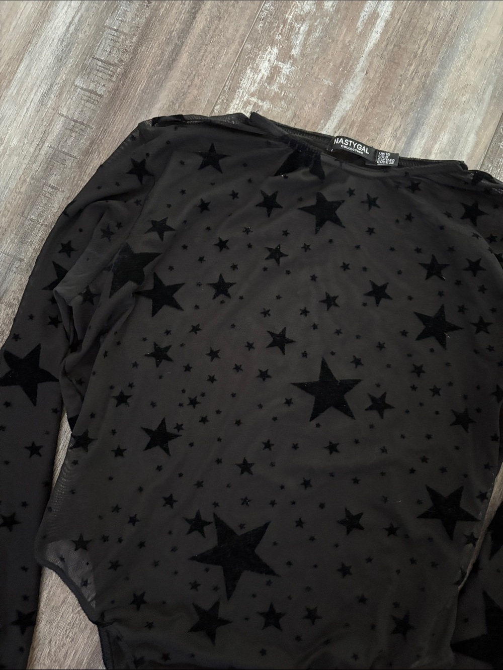 Nasty Gal Mesh How Star will you go Long Sleeve Bodysuit - Picture 10 of 10
